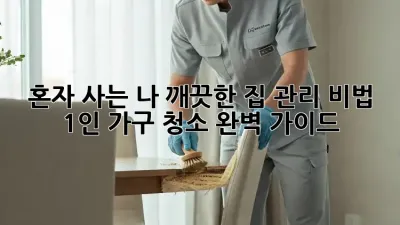 혼자 사는 나, 깨끗한 집 관리 비법! 1인 가구 청소 완벽 가이드